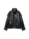Isolde | Oversized Button-Up Leather Jacket