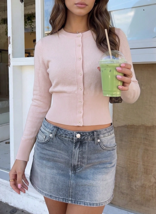 Blythe | Ribbed Cropped Knit Cardigan