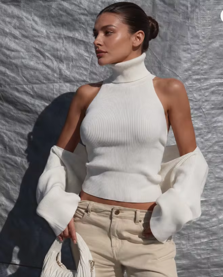 Odette | Backless Knit Vest Cape