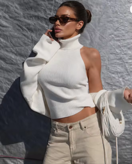 Odette | Backless Knit Vest Cape