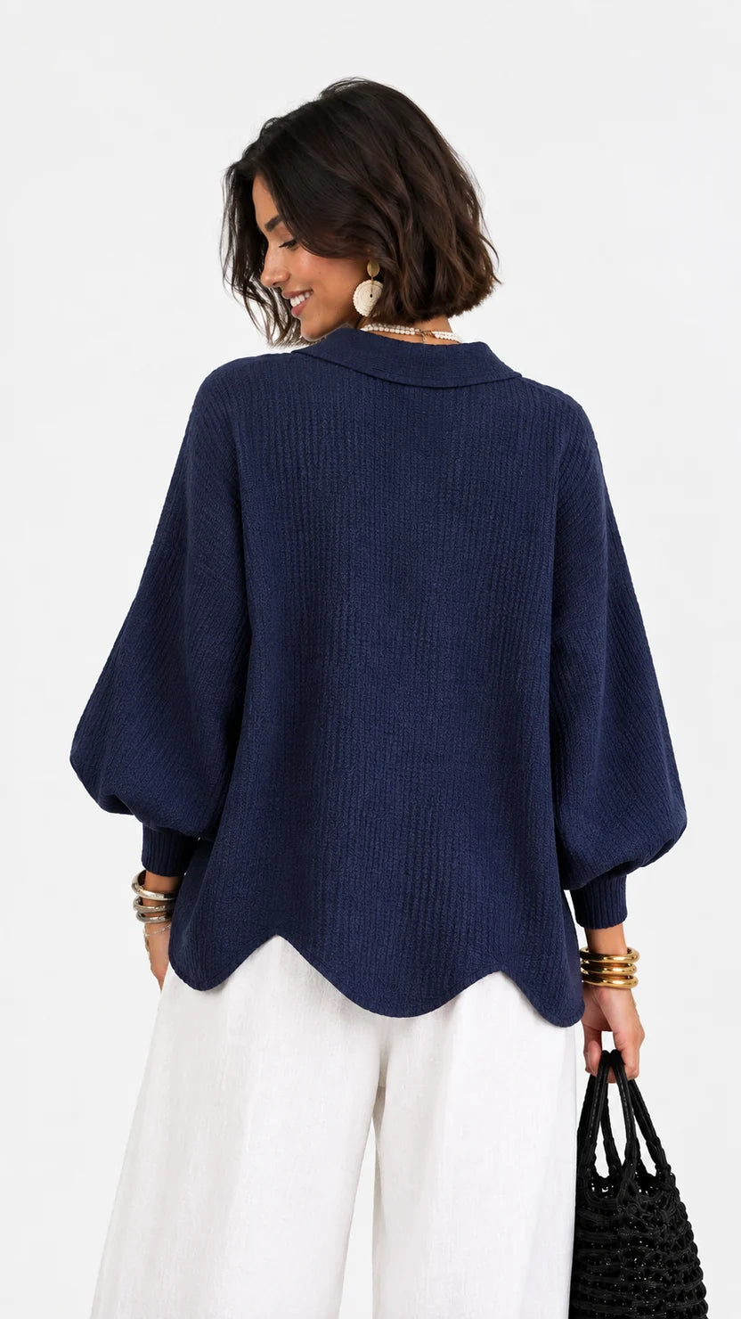Stefania | Oversized Knit Cardigan with Gold-Tone Buttons