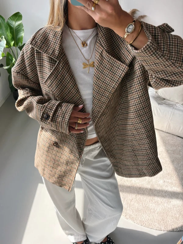 Margot | Classic Houndstooth Coat