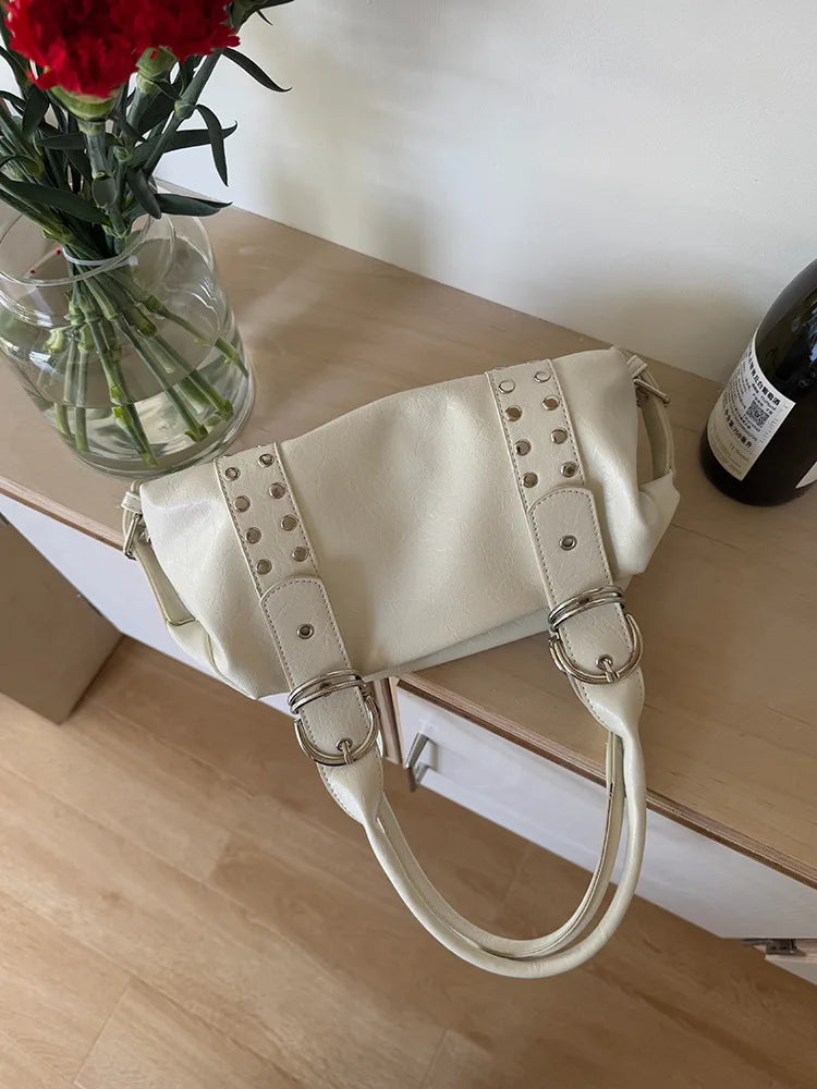Scarlett | Studded PU Leather Shoulder Bag
