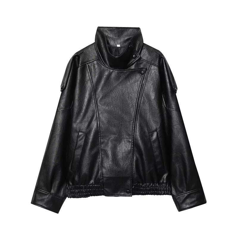 Reina | Oversized Faux Leather Bomber