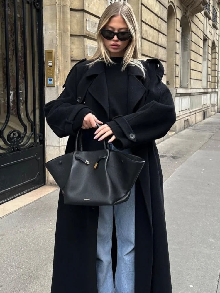 Genevieve | Oversized Wool Button Coat