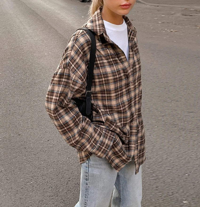 Beatrice | Vintage Plaid Oversized Shirt