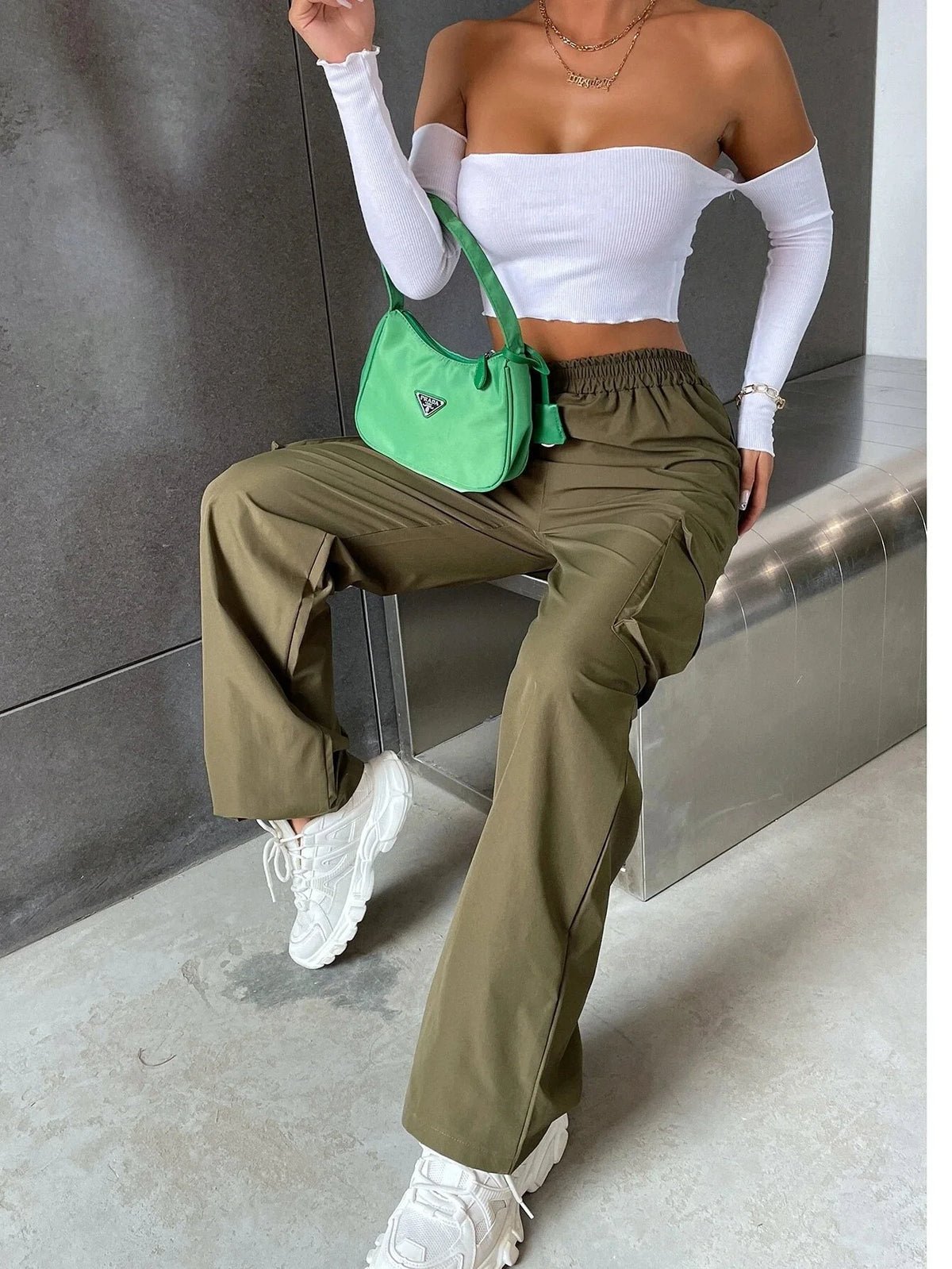 Petra | High Waist Cargo Trousers