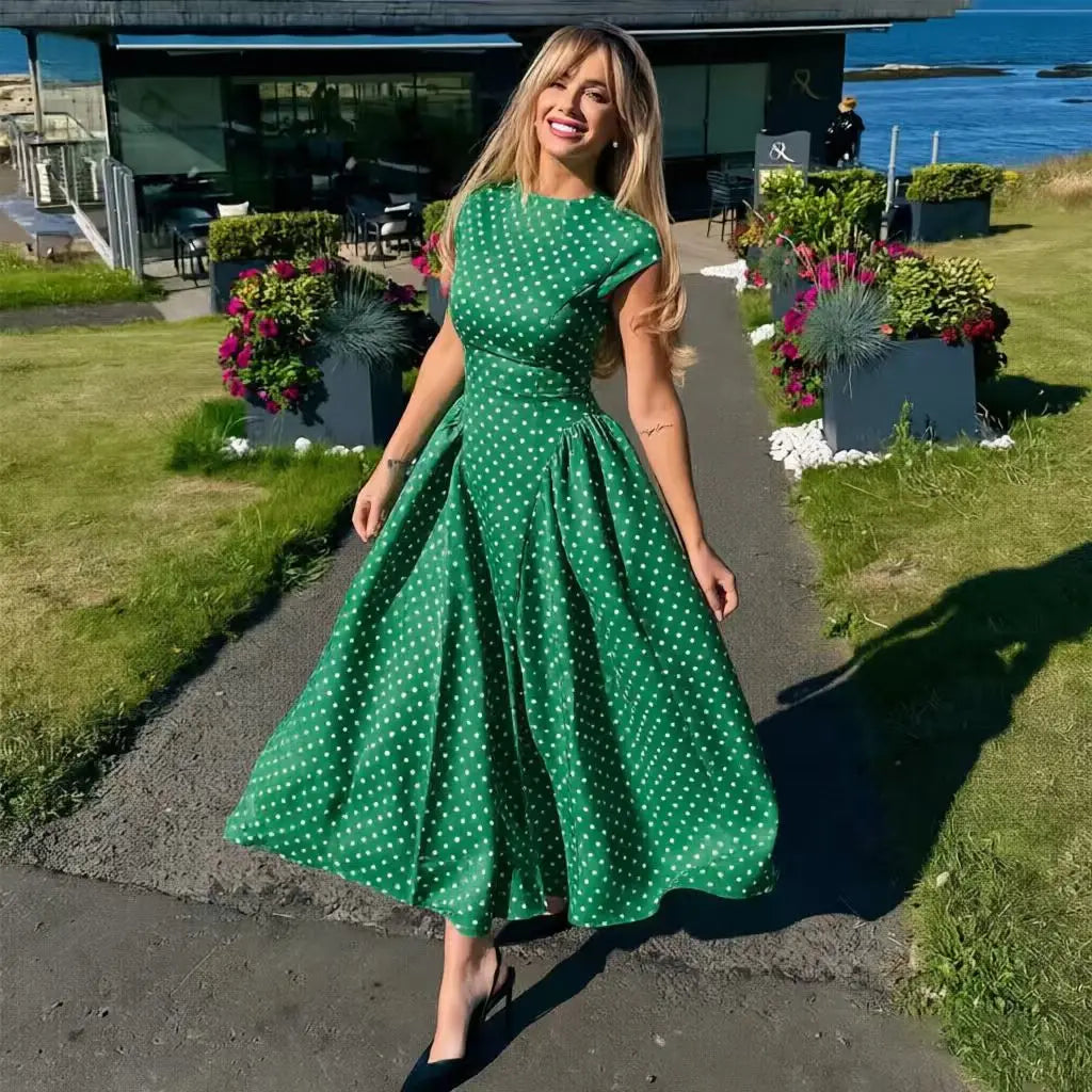 Rosanna | Polka Dot A-Line Maxi Dress