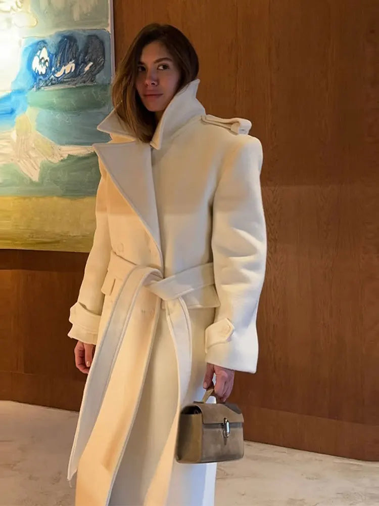 Lavinia | Lace-Up Belted Wool Coat