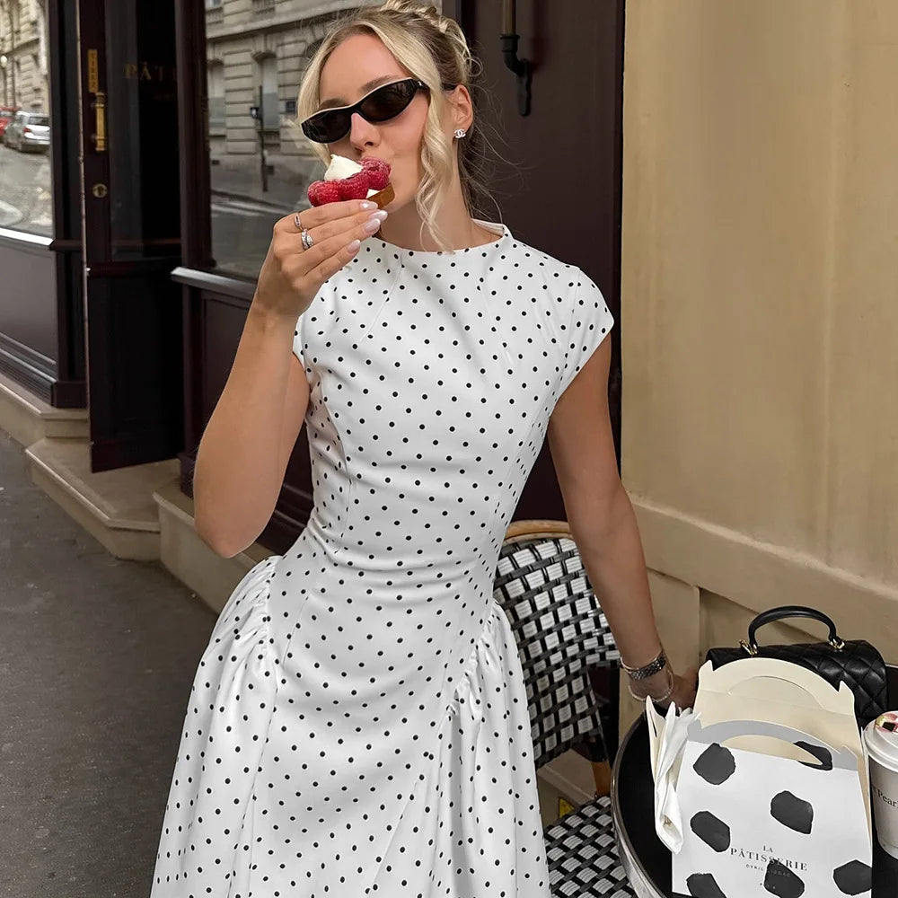 Rosanna | Polka Dot A-Line Maxi Dress