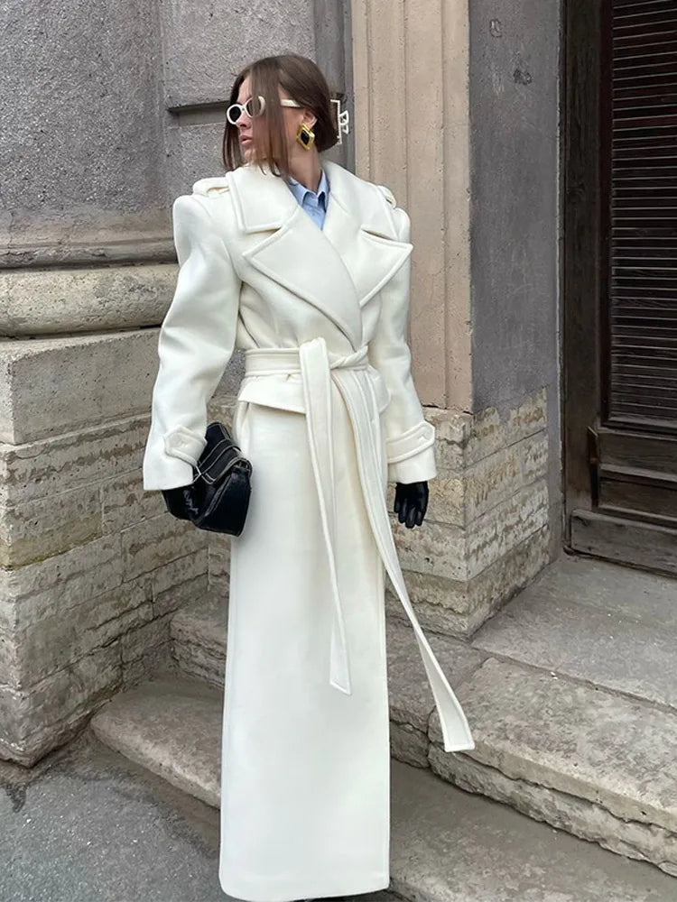 Lavinia | Lace-Up Belted Wool Coat