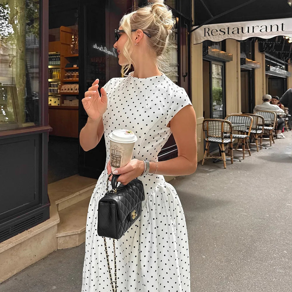 Rosanna | Polka Dot A-Line Maxi Dress