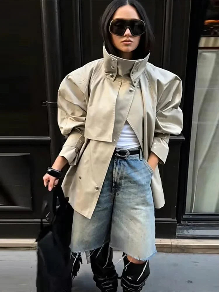 Leonora | Stand Collar Belted Trench