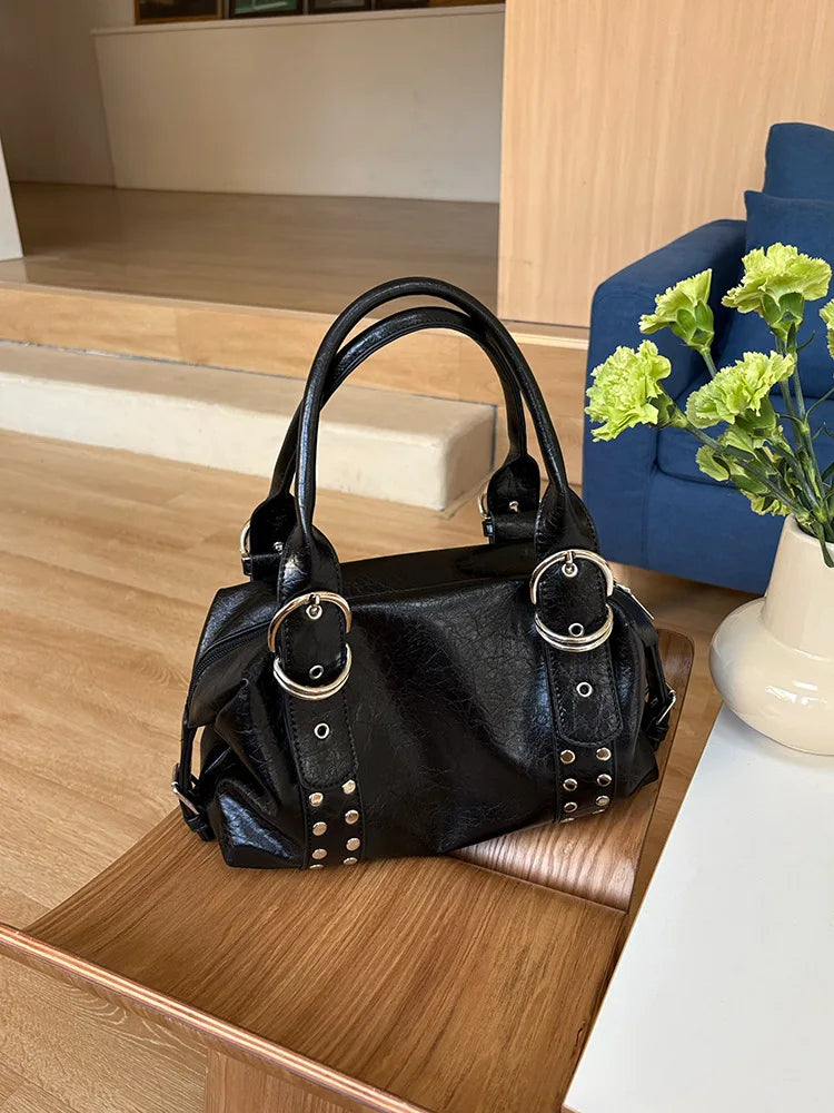 Scarlett | Studded PU Leather Shoulder Bag