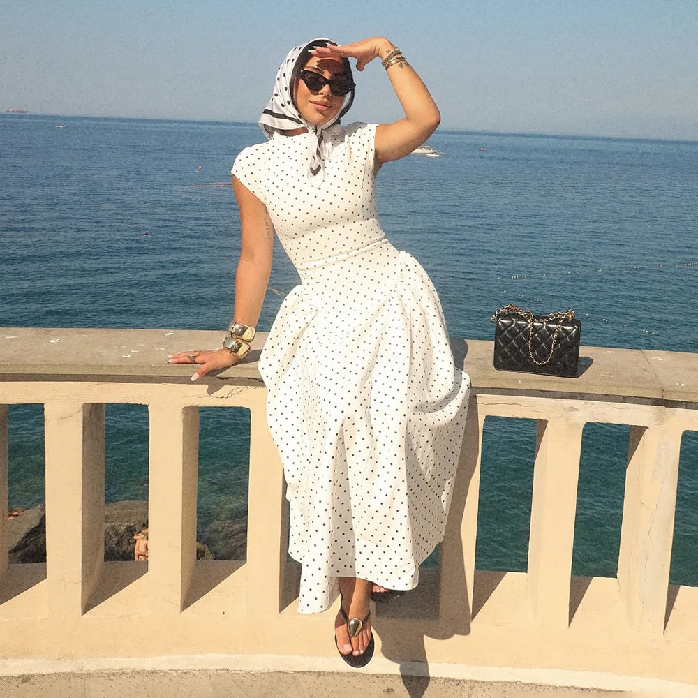 Rosanna | Polka Dot A-Line Maxi Dress