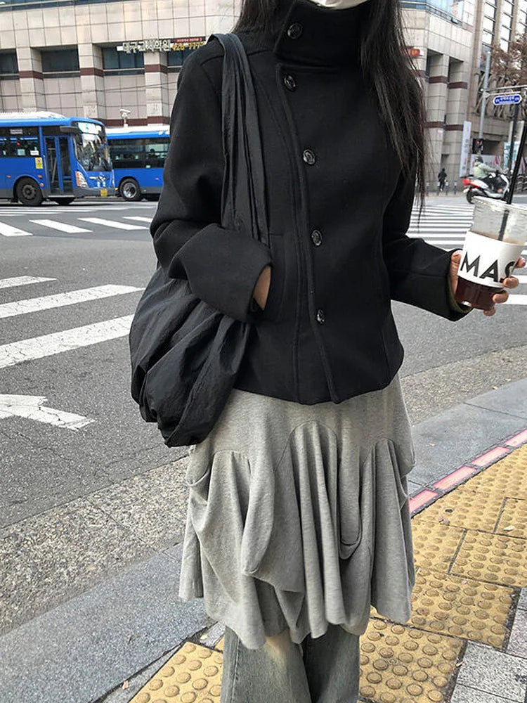 Cordelia | Retro Stand Collar Long Coat