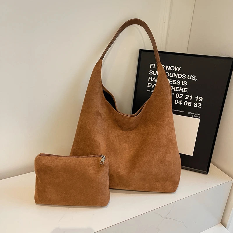 Camille | Suede 2-in-1 Shoulder Tote