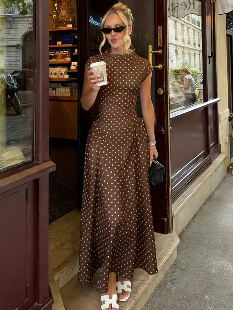 Rosanna | Polka Dot A-Line Maxi Dress