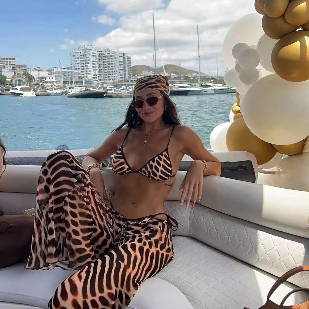Marina | Printed Bikini & Kimono Set