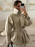 Leonora | Stand Collar Belted Trench