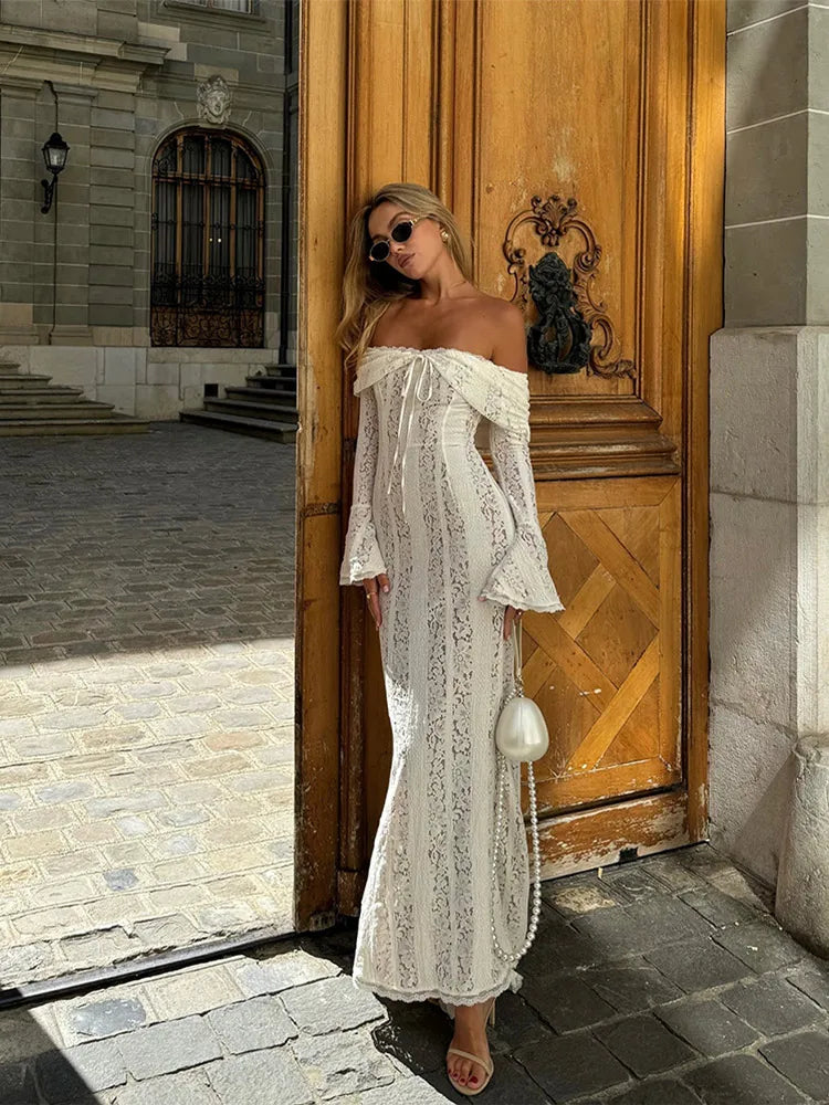 Persephone | Off Shoulder Flared Sleeve Dress