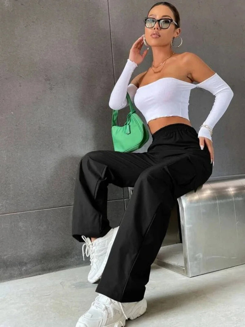 Petra | High Waist Cargo Trousers