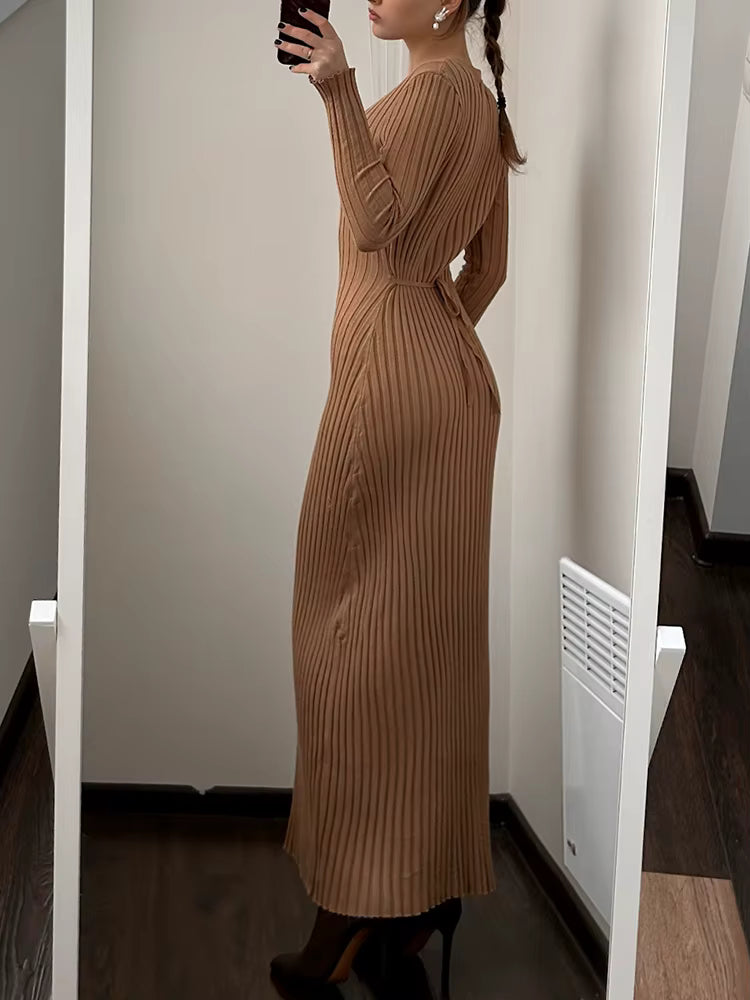 Arabella | Ribbed Knit Maxi Dress