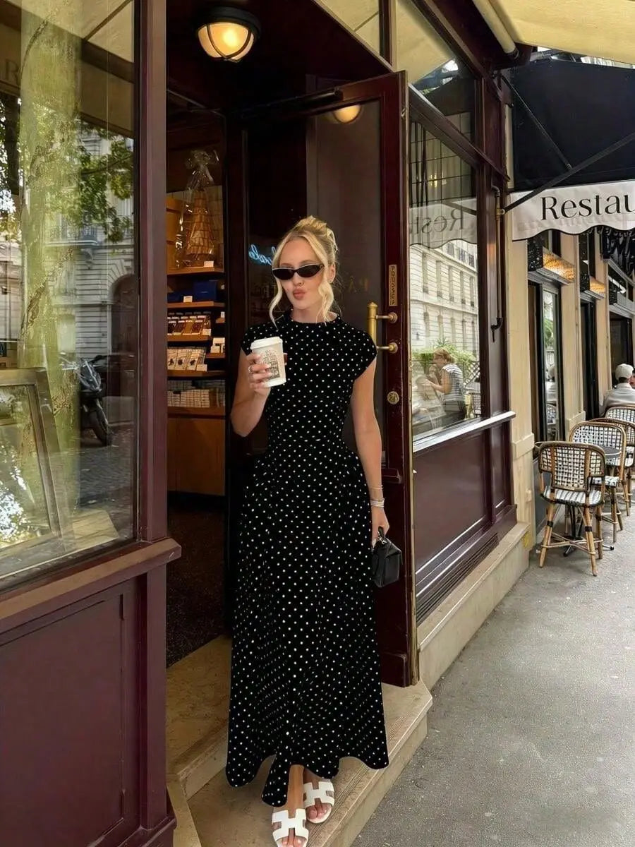 Rosanna | Polka Dot A-Line Maxi Dress