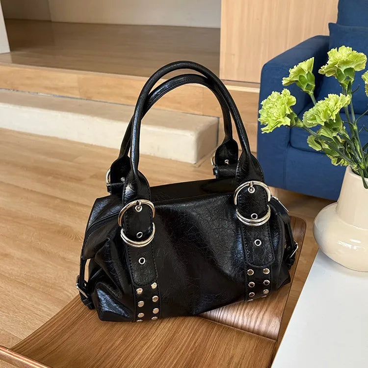 Scarlett | Studded PU Leather Shoulder Bag