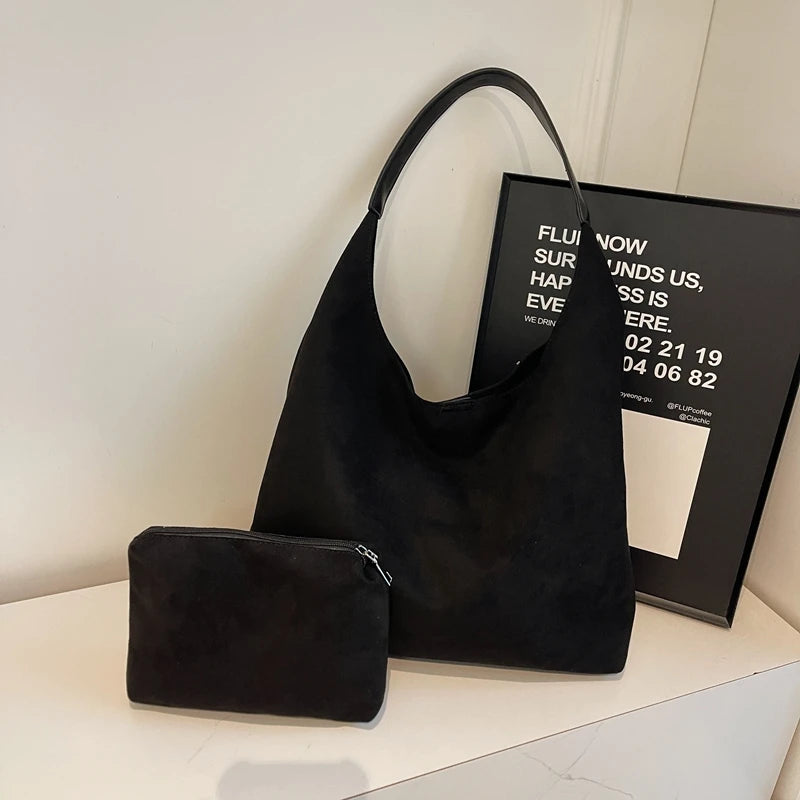 Camille | Suede 2-in-1 Shoulder Tote