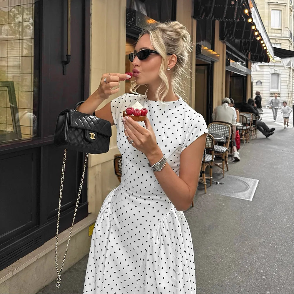 Rosanna | Polka Dot A-Line Maxi Dress