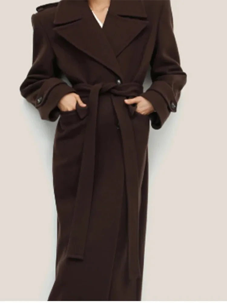 Lavinia | Lace-Up Belted Wool Coat