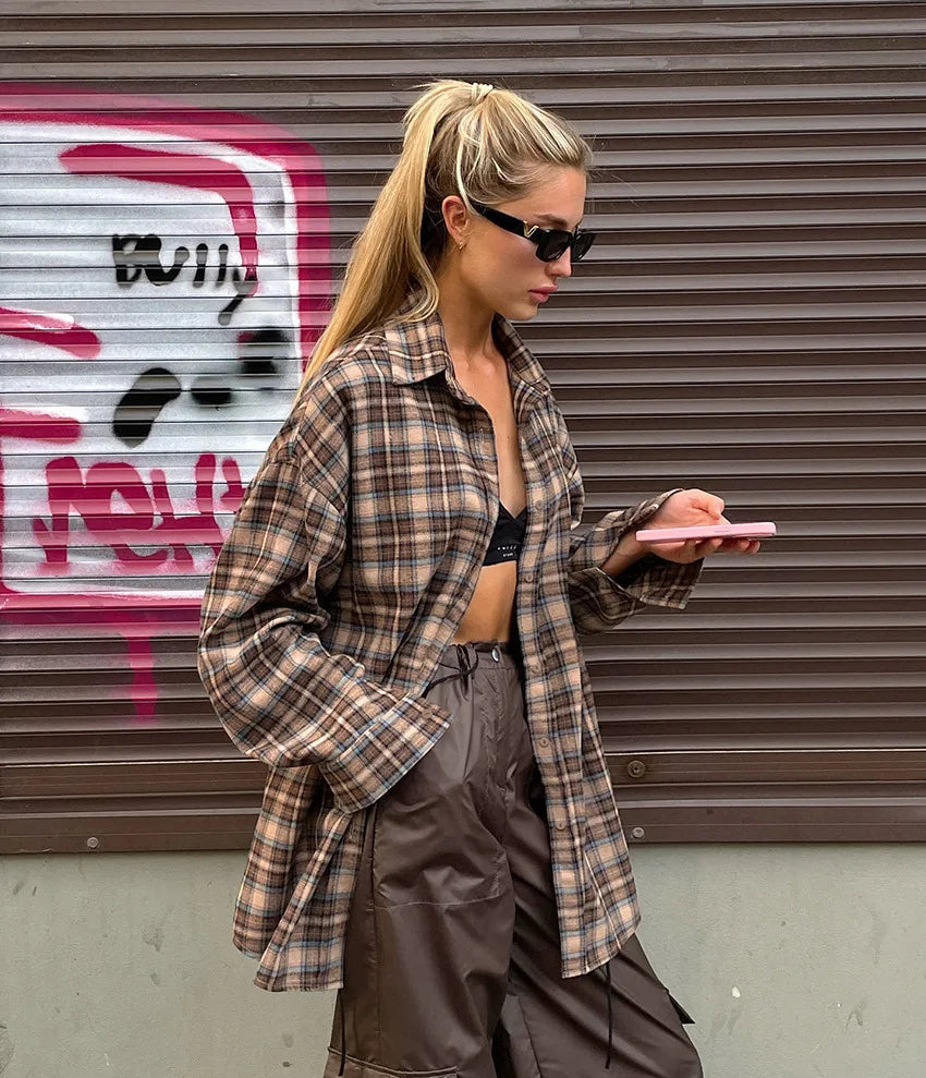Beatrice | Vintage Plaid Oversized Shirt