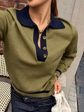Saoirse | Colour Block Polo Neck Knit