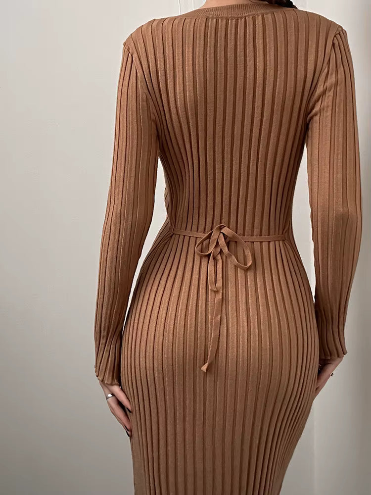 Arabella | Ribbed Knit Maxi Dress