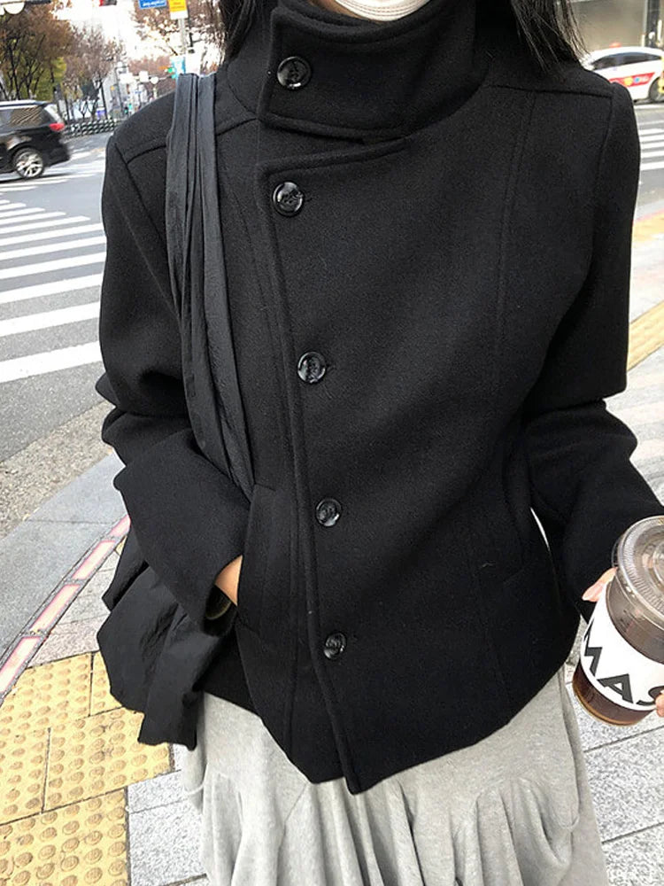 Cordelia | Retro Stand Collar Long Coat