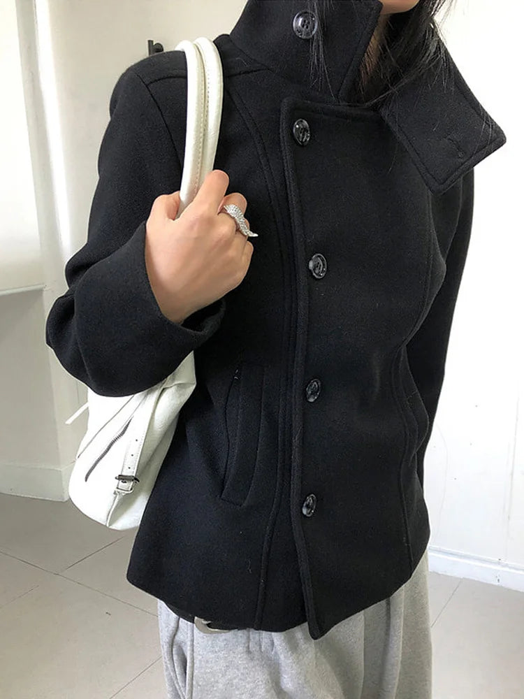 Cordelia | Retro Stand Collar Long Coat