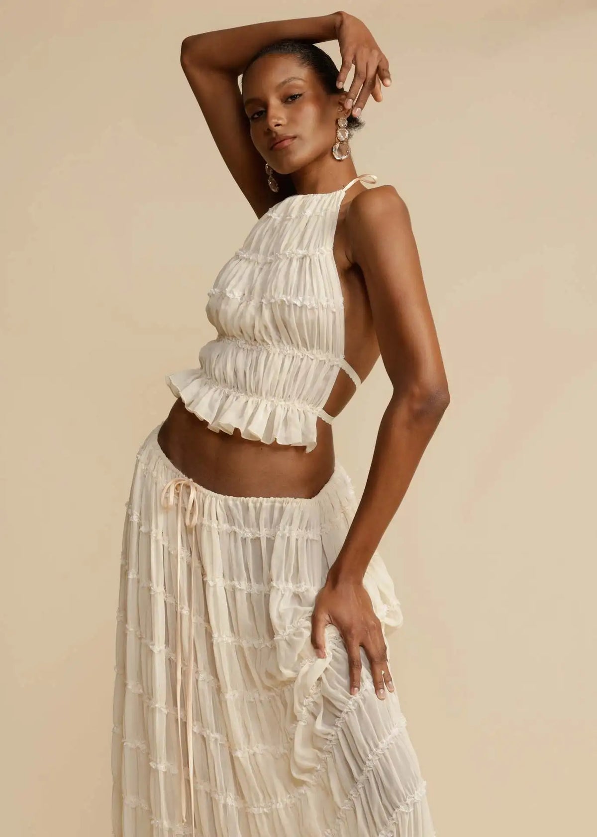 Calista | Halter Sling Top & Maxi Skirt Set