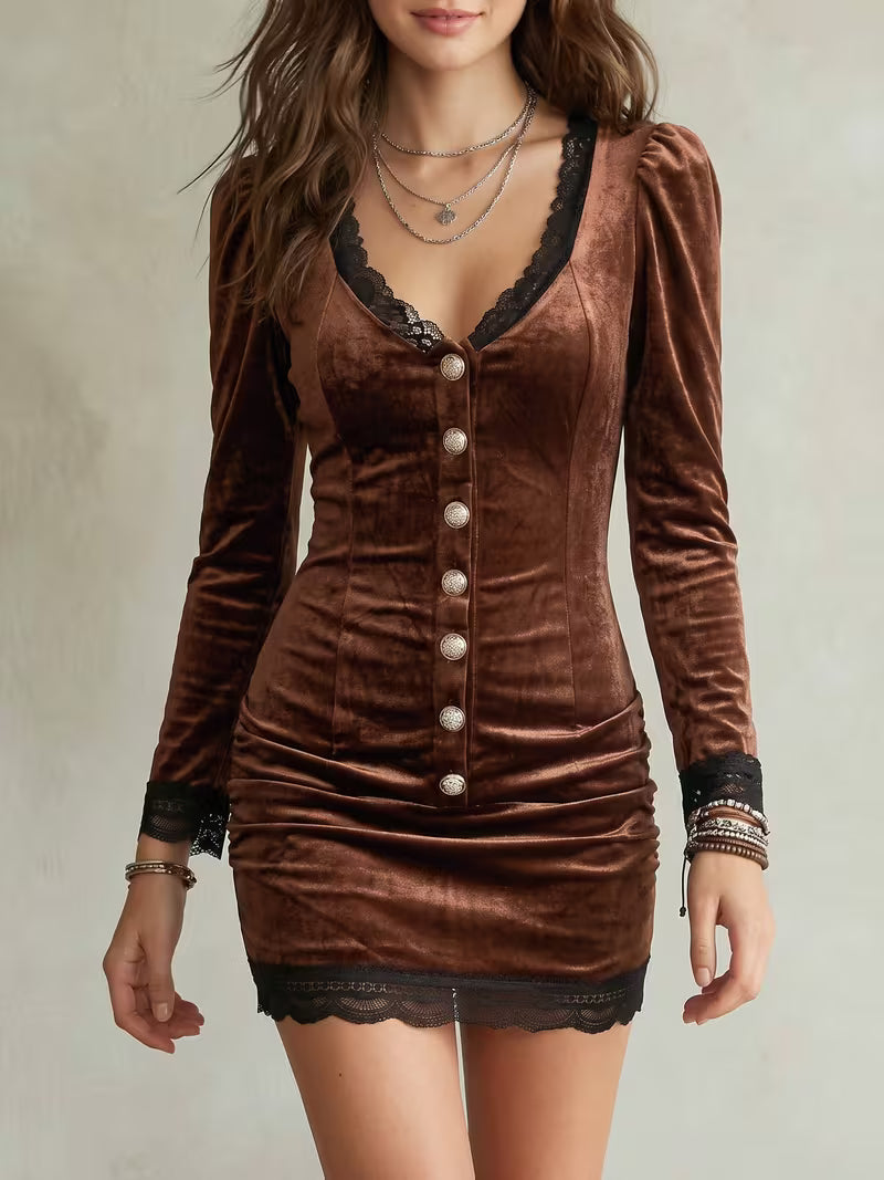 Cecily | Velvet Mini Dress